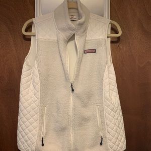 Vineyard Vines cream Sherpa vest